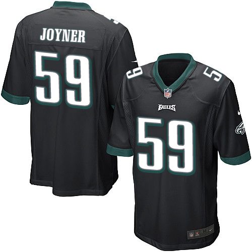 Men Philadelphia Eagles 59 Seth Joyner Nike Black Game NFL Jersey